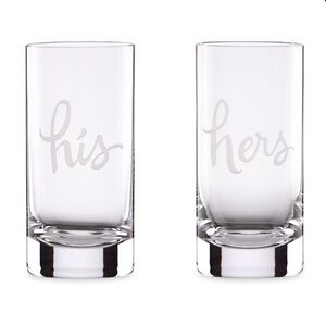 NWT Kate Spade New York "Two of a Kind" Set of 2 Highball Glasses
